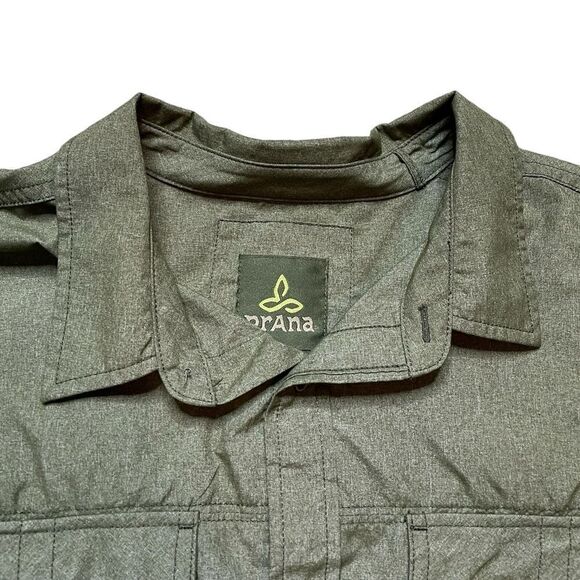 PRANA Citadel Long Sleeve Button Down Shirt Green Size Large - Picture 4 of 8